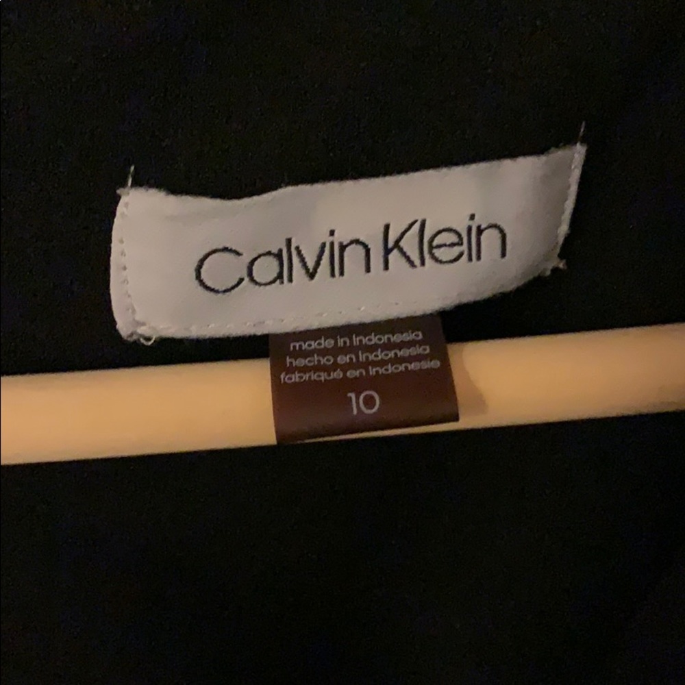 Calven Klein V-neck flare little black dress - Picture 2 of 3